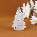 Mini sapin de Noël en résine avec paillettes colorées pour décoration de table festive - 56 Opale + Paillettes de Noël