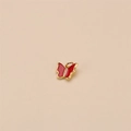 Ciondolo a farfalla rosso in metallo dorato con micro-pavé per gioielli fai-da-te - 13*12mm / Rosso (No.2)