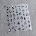 Stickers ongles gothiques argentés avec motifs serpent et lune modèle M-789 - Style de Marquage à Chaud Argent (M-789)