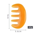 Orange wide-tooth meridian massage comb with dimensions 9cm by 5.6cm and 47g weight - Five-Tooth Massage Comb / Yellow