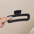 Molla per capelli rettangolare nera opaca traforata per capelli folti in mano - Ovale Nero Opaco-13cm