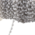Roll of pearl copper plated chain for DIY jewelry making and clothing decoration - White K/Silver