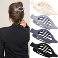 Set of 4 matte oval claw clips in beige, grey and black colors for elegant hair styling - Set 30 (Pack of 4)
