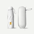 Compact white mini capsule umbrella with matching zipper case and UPF 50+ sun protection - Without Box / 8 Ribs Thickened Black Glue / Off White