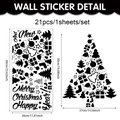 Gedetailleerde afmetingen van de 60x30cm Vrolijk Kerstfeest muursticker set met 21 stickers - 60*30cm / Zwart