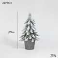 Mini sapin de Noël artificiel avec neige, 27,5 cm de haut en pot aspect pierre grise - Hauteur 27,5 cm / Arbre Floconné de Neige 27CM