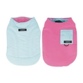 Gilet imbottito reversibile per cani piccoli in azzurro e rosa con design color block - S / Blu & Rosa