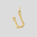 Pendentif lettre U en acier inoxydable doré style bambou pour bijoux faits main - Or-U