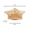 Star-shaped woven fruit basket in natural beige, dimensions 28cm width and 5.5cm height - Star Shaped Yellow Medium