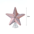 20cm pink star tree topper with silver glitter finish and metal spiral base for Christmas - Pink Tree Topper Star 20cm