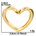 18k gold plated heart-shaped stainless steel pendant DIY jewelry charm 1.8x2cm size - Pendant / Gold