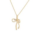 Elegant gold bow necklace featuring pearls and sparkling zircon pendants for women - Style B-Zirconia Inlaid Bowknot / Gold