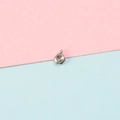 Close-up of hexagonal stainless steel pendant base with textured inner surface - Steel Color Single Loop (Hexagon)