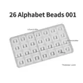 Silicone mold for 26 English letter beads showing 11.3cm by 6.5cm dimensions - Square Bead Alphabet Style / 26 Alphabet Beads (Lite)