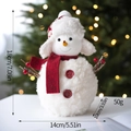 Pupazzo di neve in peluche lavorato a maglia con sciarpa rossa per decoro natalizio - Pupazzo di Neve Grande