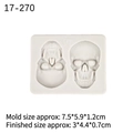 Skull shaped silicone fondant mold for Halloween cake decorating and chocolate crafting - 5#-Skull / Gray