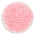 Pink transparent acrylic round beads for DIY necklaces and jewelry making in a white bowl - Transparent Pink Round Beads