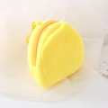 Cute yellow plush coin purse with matching zipper and plastic hook on white tulle - Yellow