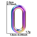 Anillo ovalado de acero arcoíris con medidas de 1,9 cm de altura y peso de 1,7 g real - Arcoíris