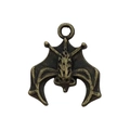 Antiker Fledermaus-Anhänger für DIY-Schmuck, Vintage-Metallanhänger in Bronze-Optik - 1 Stück / Halloween Bronze (17x19mm)