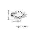 Detailed size and weight specs for the vintage fishtail leaf stainless steel ring - Simple Thin Ring Style (TYR0291)