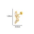 Golden stud earring with sparkling marquise zircons and dimensions of 1.29cm by 0.53cm - 4# Gold - Marquise Starburst Style