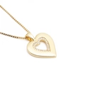 Elegant gold heart pendant necklace with shimmering crystals on a white background - Gold Hollow CZ Heart (G0299CX)