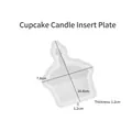 Cupcake-shaped silicone mold for DIY candles with measurements and candle insert design - Cake - Insert / White