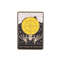 The Wheel of Fortune tarot enamel pin in gold and black metal for jacket lapels - The Wheel of Fortune