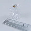 Macro shot of a 3.5cm transparent square hair claw clip with scale measurement - 3.5cm / Clear White