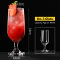 400ml creative glass cocktail cup with red drink and fresh strawberries on dark background - Style 3 Juice Glass