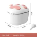 Conteneur à croquettes hermétique patte de chat rose avec pelle, capacité de 8 à 10 kg - Capacité 8-10kg / Rose (avec pelle)
