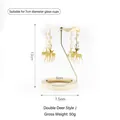 Golden rotary candle holder accessory featuring dual reindeer design for 7cm cups - 7.5CM Double Deer Style