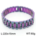 Bracciale a maglie di orologio in acciaio inossidabile viola iridato lungo 220mm - 22cm*15mm (KB167055-K) / Colorato
