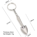 Miniaturschaufel-Werkzeug-Schlüsselanhänger, 121mm lang aus mattem Zinkdruckguss-Metall - Schaufel