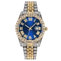 Orologio di lusso da uomo con quadrante blu, cristalli e cinturino in acciaio dorato - Blu