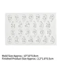 White silicone balloon alphabet mold for baking and DIY crafts with 26 letter cavities - Style 3 Balloon Alphabet / Gray