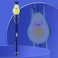 Blue inkless eternal pencil with avocado cartoon clip decoration on blue background - Small Rod HB / Avocado