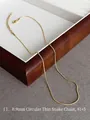 Detailed view of 0.9mm gold snake chain necklace with 41cm plus 5cm extender length - Style 11: 0.9mm Gold Thin Snake Chain 41+5cm
