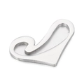 Colgante de corazón de acero inoxidable en plata pulida para la creación de joyería - Color Acero Colgante Hueco (KLJ4947-Z)