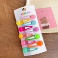 Set di 10 fermagli per capelli color caramella con perline tonde in resina per bambine - Fagiolo Tondo in Gelatina (Luminoso)