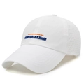Gorra de béisbol blanca transpirable con bordado naranja y orificios de ventilación - Ajustable / Blanco