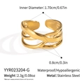 Detailansicht der goldenen geometrischen Ringschichten mit Größen und Gewichtsangaben - Gold-Stil (YYR023204-G)