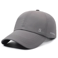 Dark grey quick-dry baseball cap featuring a white S letter print on the side - Adjustable / Dark Gray