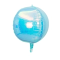 Iridescent light blue 4D sphere foil balloon with metallic pearlescent finish - 22 Inch / Ice Blue