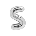 Polished silver letter S bubble charm in 18k plated stainless steel for bracelets - Silver Letter-S