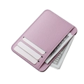Slim light purple pebble leather card holder wallet with multiple slots and money compartment - Pink Purple
