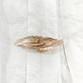 Elegant gold-plated alloy feather barrette with detailed metallic texture finish - 18# Champagne Gold (Feather Shape)