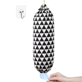 Wandmontierter Plastiktütenhalter mit schwarz-weißem geometrischem Muster und Aufhängeseil - Schwarzes geometrisches Dreieck (mit Haken)