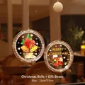 Lampes de Noël à LED suspendues avec motifs Père Noël et cloche sur cercles acrylique - Ensemble Cloche + Boîte Cadeau